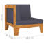 Canapé de patio carré en acacia avec coussins de 27 po de largeur Charlsie-881436017
