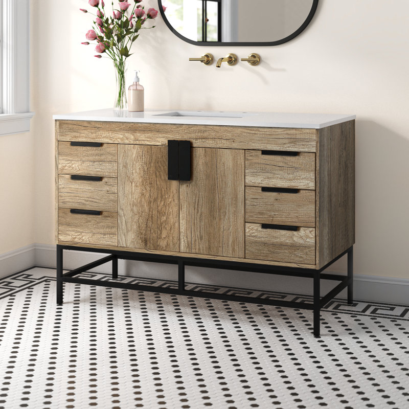Ensemble de meuble-lavabo simple 48 po Eugene, chêne naturel