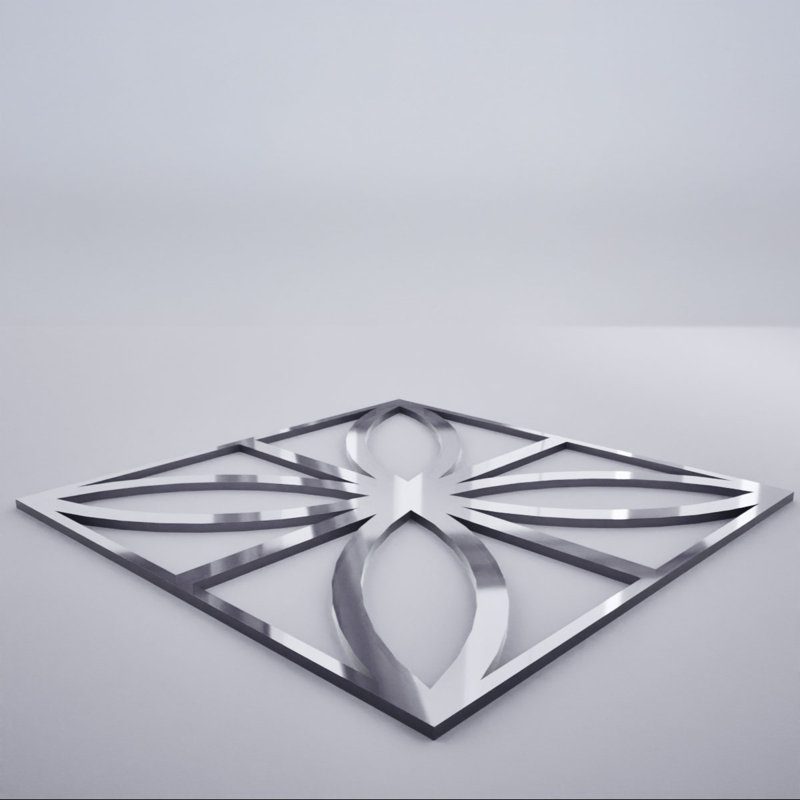 Miroir argenté Swansea, 7.38' H X 7.375' W X 0.125' D, Argent argent