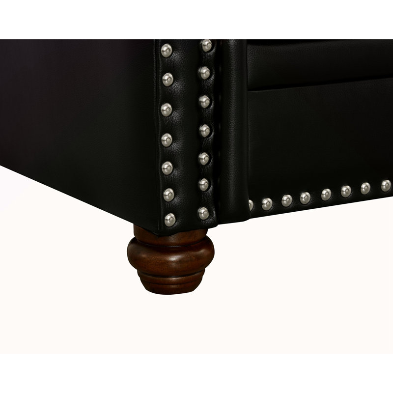 Fauteuil de salon en similicuir, Noir