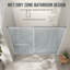 Cabine de douche coulissante simple de 122 cm (L) x 183 cm (H) avec cadre chromé, verre trempé de 6 mm, technologie Easy Clean