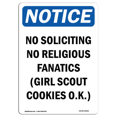 No Soliciting No Religious Fanatics Sign