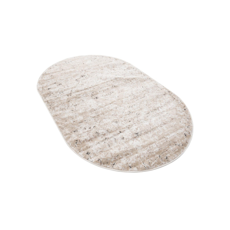Cantrell Oriental Beige Area Rug, Oval 4'1" x 6'1"