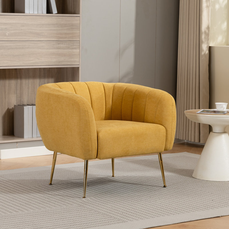 Upholstered Armchair, Yellow