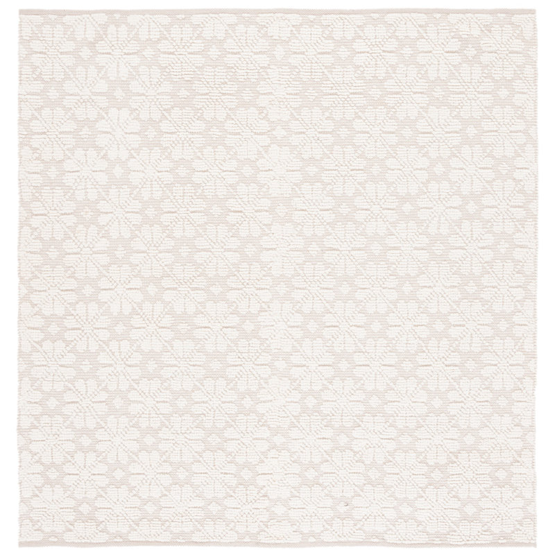 Tapis géométrique en laine / coton tissé à la main Vermont, Carré 6 pi