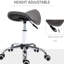 Fauteuil de selle en cuir Pu, réglable en hauteur, pivotant sur 360 degrés, stable pour une utilisation à long terme, siège roulant ergonomique gris, cuir, diverses