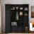 Farmhouse Elegant Hall Tree With 4 Side Cabinets, Open Compartments, Bottom Cabinets, Sturdy Hooks And Bench-1249348708