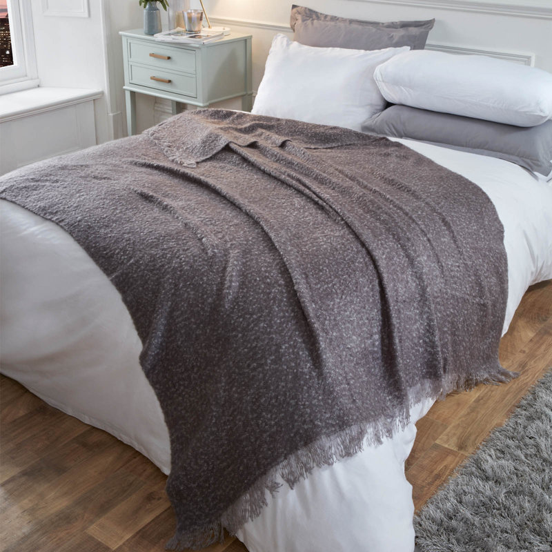 Vikesha Throw Blanket, Charcoal