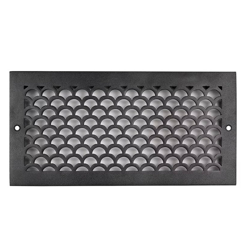 Ouverture de conduit de feston 6 po x 10 po (8 po x 12 po au total), Noir thermolaqué