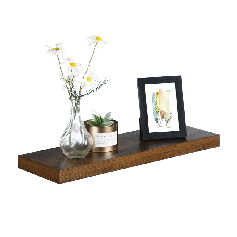 Akanni Floating Shelf, Rustic Brown