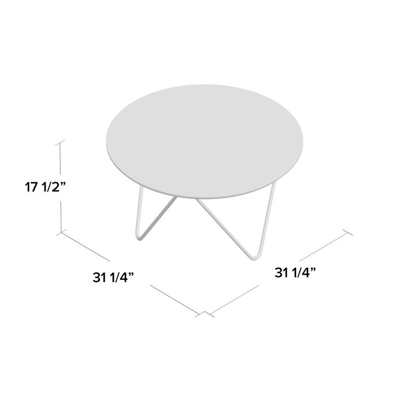 Table basse 3 pieds Galya, Blanc