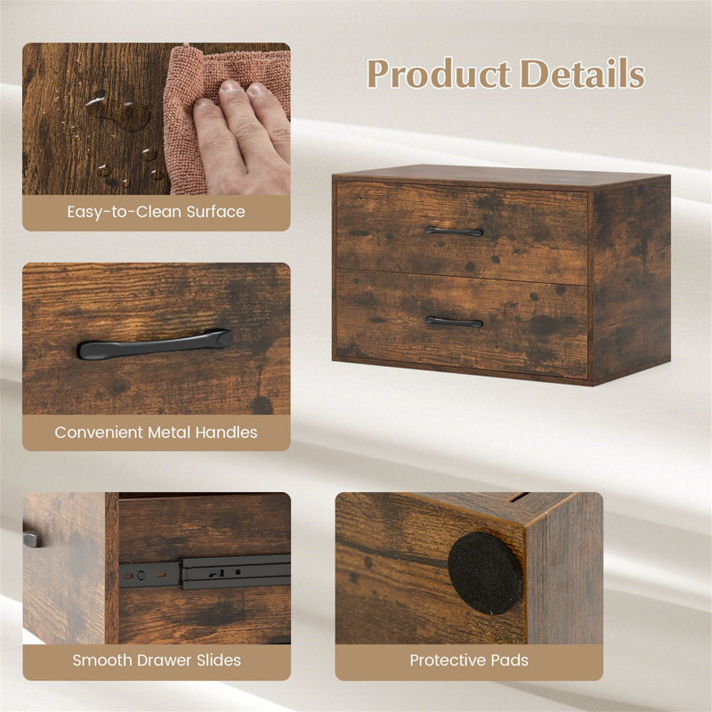60cm W 2 - Drawer Chest of Drawers