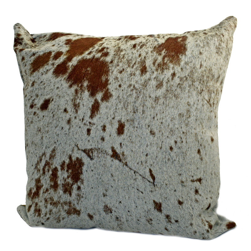Animal Print Leather/Suede Reversible Throw Pillow