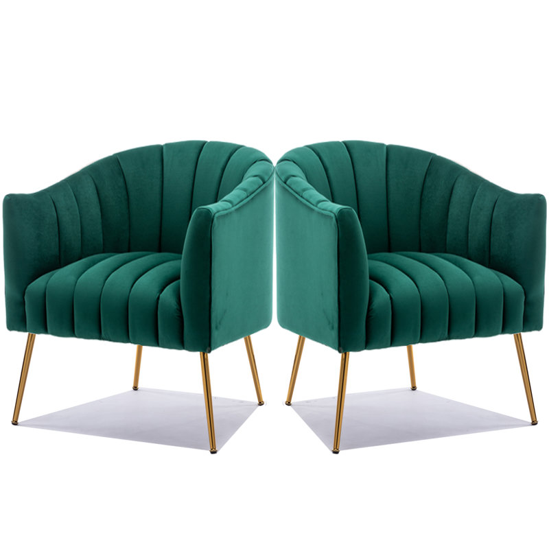 Velours capitonné large de 28 po Murrow, Velours vert, 2
