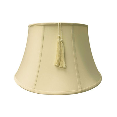 19"W x 11"H Floor Shantung Lamp Shade Tassel Eggshell