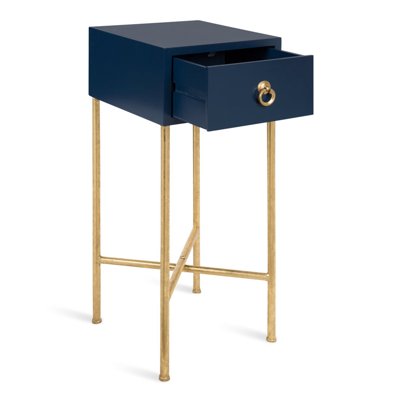 Table de bout avec rangement Jamie-Lee, Bleu marine