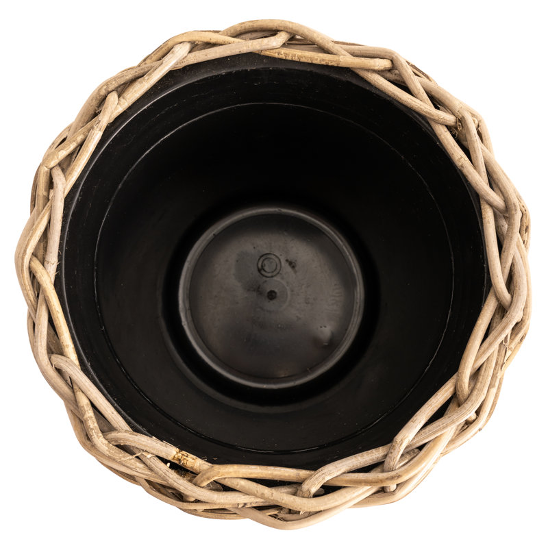 Round Belly Planter With Plastic Insert