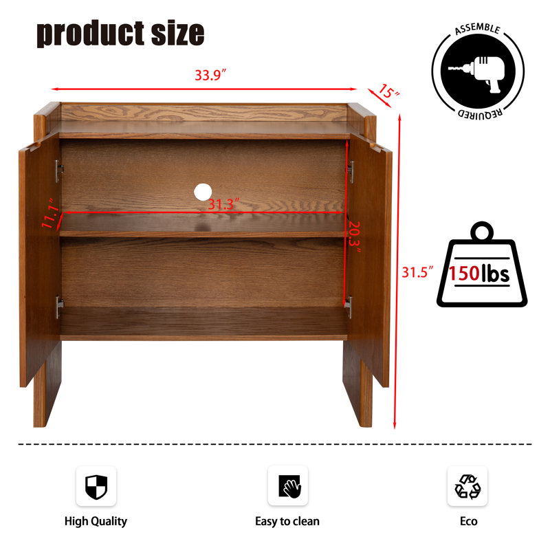 Buffet rustique en noyer, 33 x 31, armoire de rangement pour le salon, la cuisine, le vestibule, le couloir, la chambre à coucher