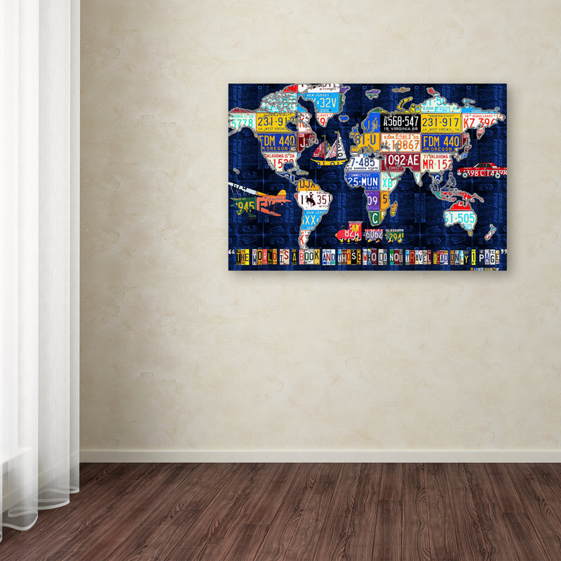 «World Map 2016 Augustine» par Design Turnpike, impression sur toile tendue, H 12 po x l 19 po