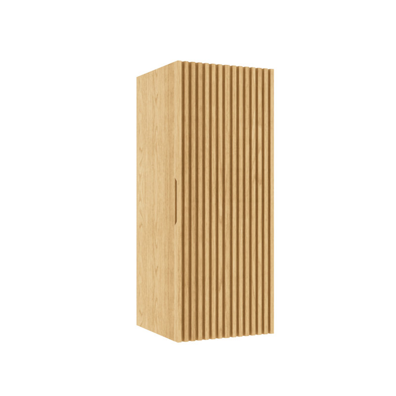 Armoire murale de salle de bain flottante à rayures 12 po BOI avec porte et tablette