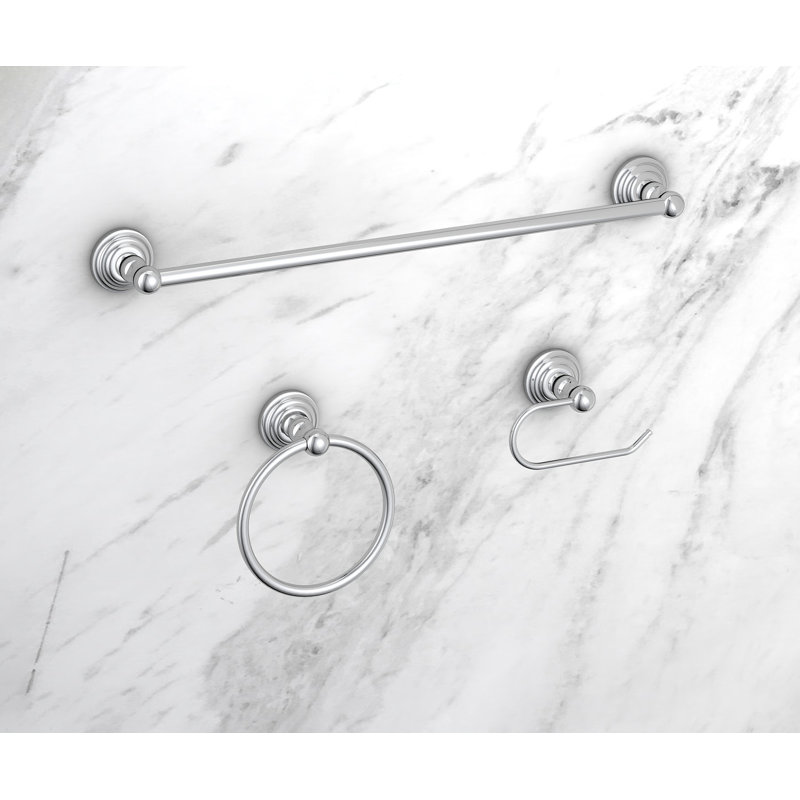 Brushed Chrome 3-Piece Bathroom Hardware Set