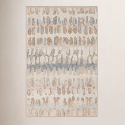 Paint Chip Natural Machine Washable Abstract Rug