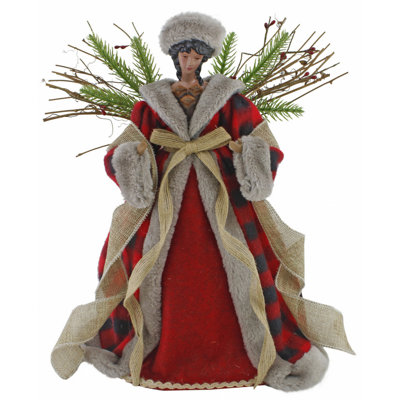 14" Ethnic Burlap Woodland Angel