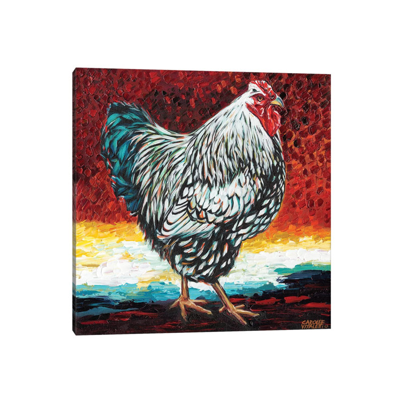 Fancy Chicken I by Carolee Vitaletti - Wrapped Canvas Painting, 30.48 cm H x 30.48 cm W