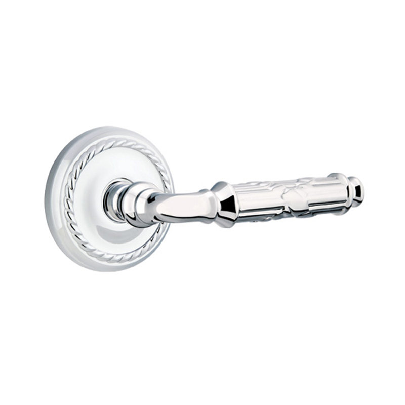 Double porte faux levier avec rosette, Droite, Chrome brillant