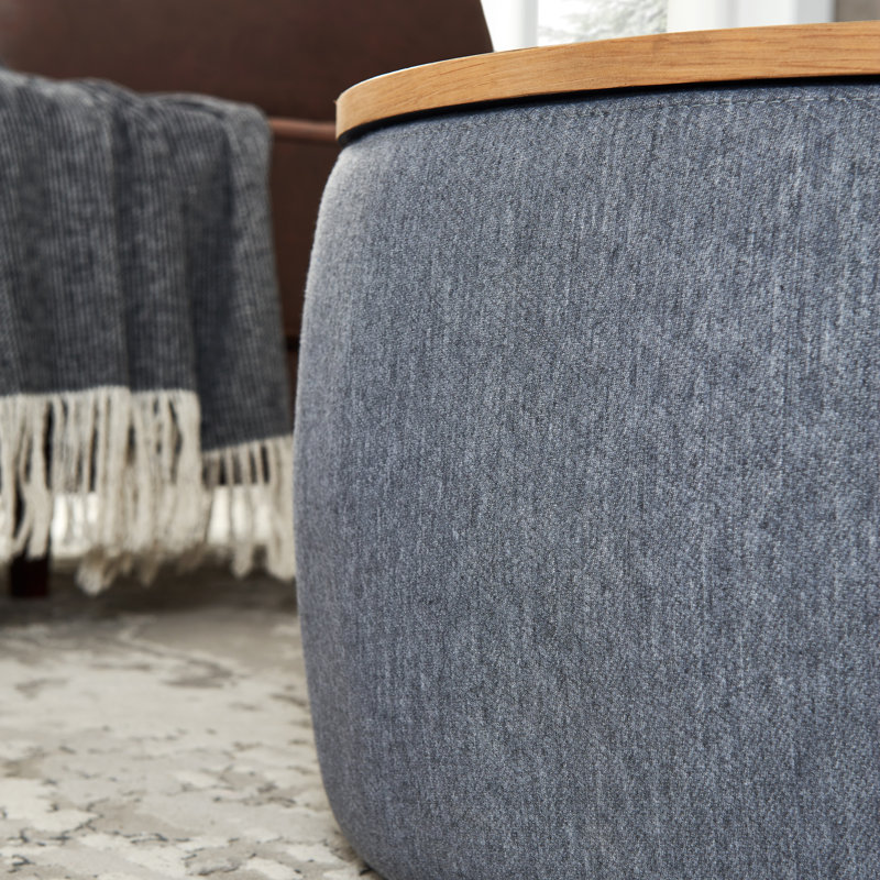 Framhild End Table, Navy Blue, Natural