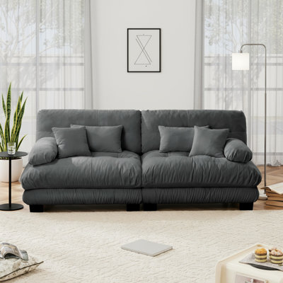 Stoughton Modern 2-Seater Chenille Upholstered Boneless Sofa