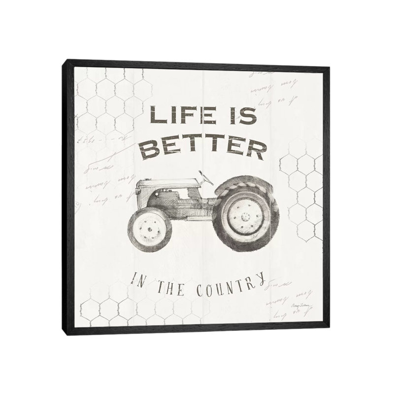 Life At Home II On Chicken Wire Background by Avery Tillmon - Print on Canvas, 93.98cm H x 93.98cm W x 3.81cm D, Black Framed