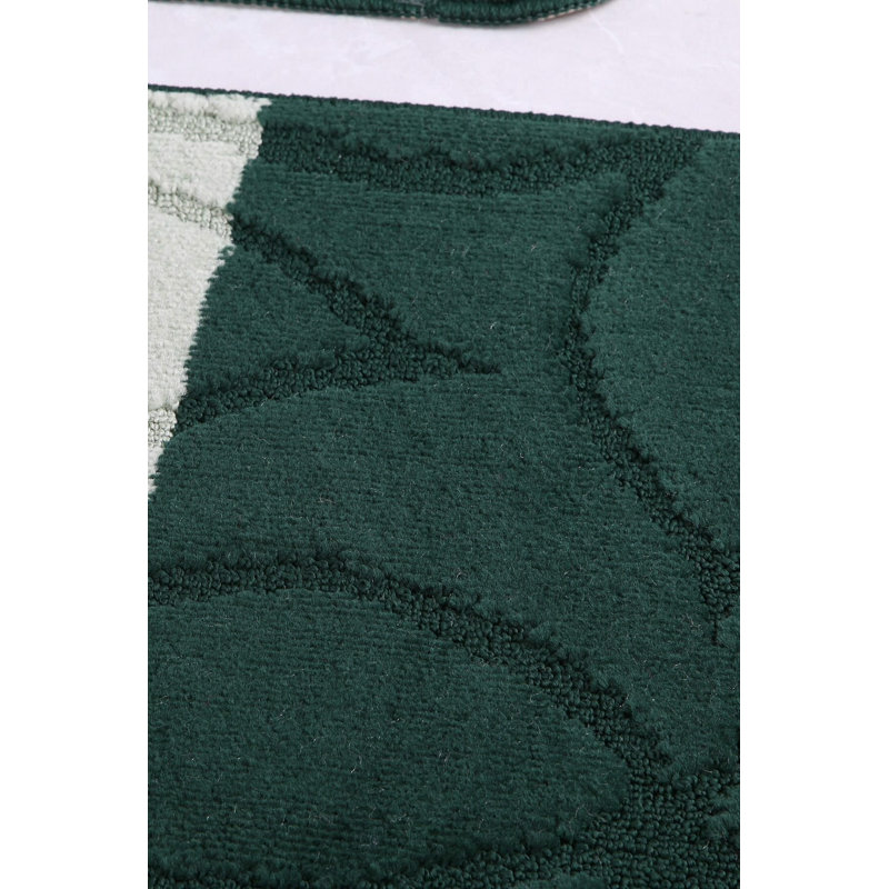 Ensemble de tapis de bain 3 pièces Puaina, Vert / Vert clair