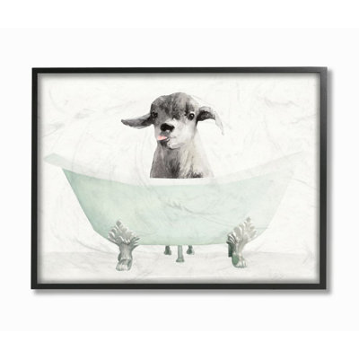 «Baby Llama in a Tub Funny Animal Bathroom» par Stellar Design Studio, reproduction d'art