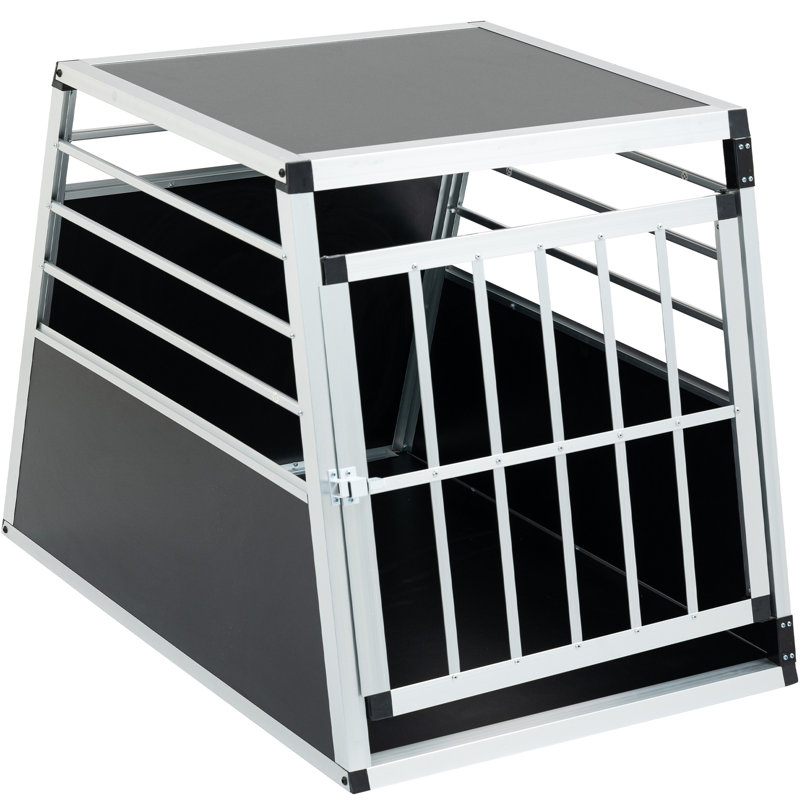 Boîte de transport en aluminium pour chien, dimensions, noir et argent, stable, facile à déplacer Boîte de transport pour chat 36,5 po x l 25,58 po, l 26,89 po, argent, forme