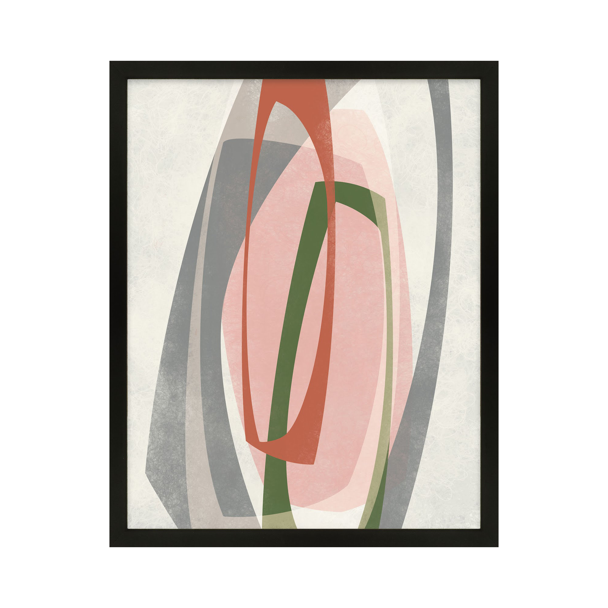 Orbit 6 by Jacques Pilon, 38" H x 30" W, Black Framed
