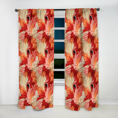 Coral Canvas Tropical Pattern I - Tropical Curtain - Velvet Room Darkening - 1 panel