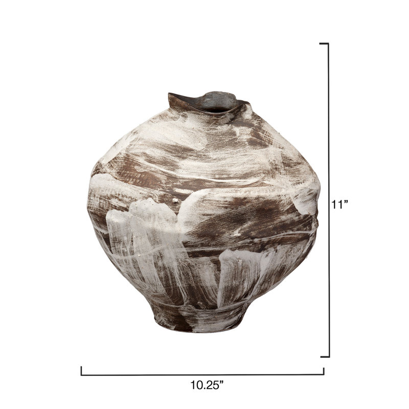 Handcrafted Ceramic Decorative Vase with Organic Swirls