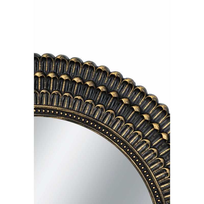 Miroir d'appoint D26.5 ", 26.5" H x 26.5" W, Noir