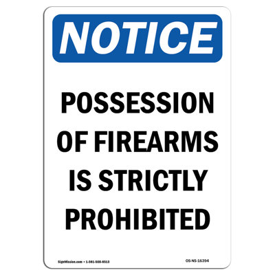 Possession of Firearms is Prohibited Sign