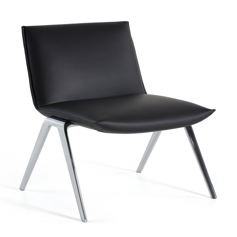 Roland - Modern Vegan Leather Accent Chair, Black
