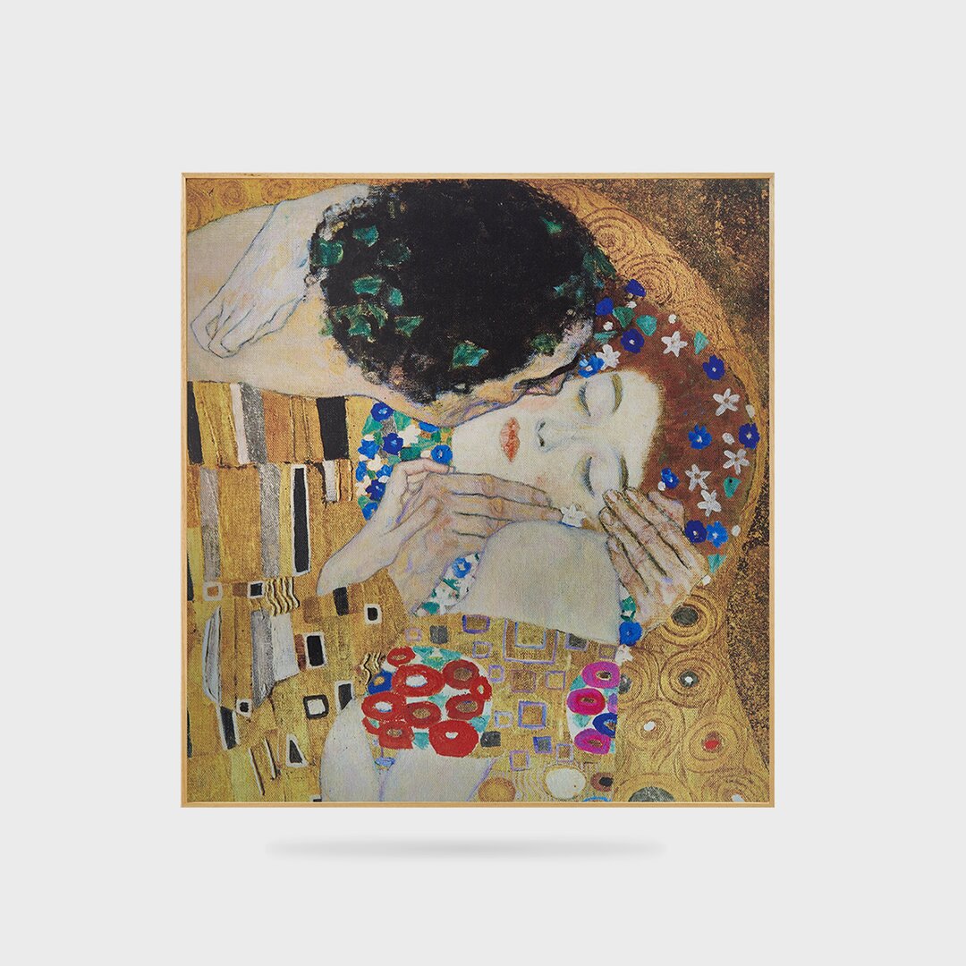 Metallbild Der Kuss von Gustav Klimt