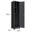 Armoire de rangement haute et étroite, en acier, monobloc, organisateur utilitaire, noire, modèle ventilé