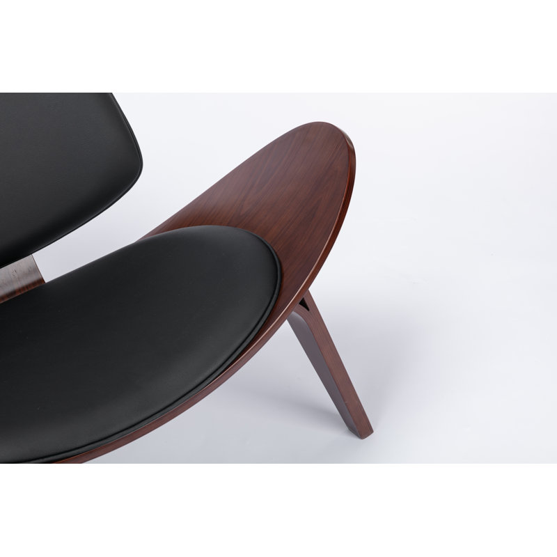 Chaise longue l 35,4 po, Similicuir noir