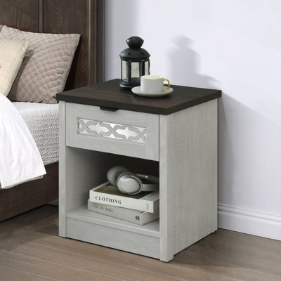 Hailey 1 Drawer Wood Nightstand, Bedside Table with Storage Drawers, Compact Night Stand for Bedroom, End Table or Side Table for Living Room, 15.7" D by Winston Porter