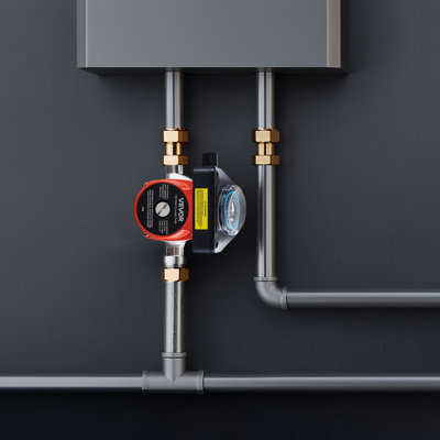 Pompe de recirculation d'eau chaude, avec soupape de dérivation, ensemble de pompe de recirculation instantanée avec minuterie, adaptateur, système de circulation de circulation, tête en acier inoxydable, 0,13 HP 110-120V, pour chauffe-eau à réservoir