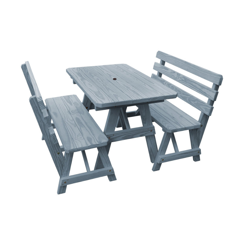 Table de pique-nique extérieure de restaurant 44 po L 44 po, Gris