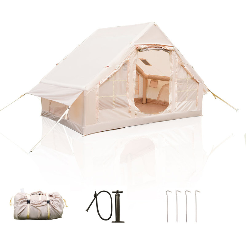 Tentes de camping gonflables avec pompe à main, installation facile, imperméable et coupe-vent