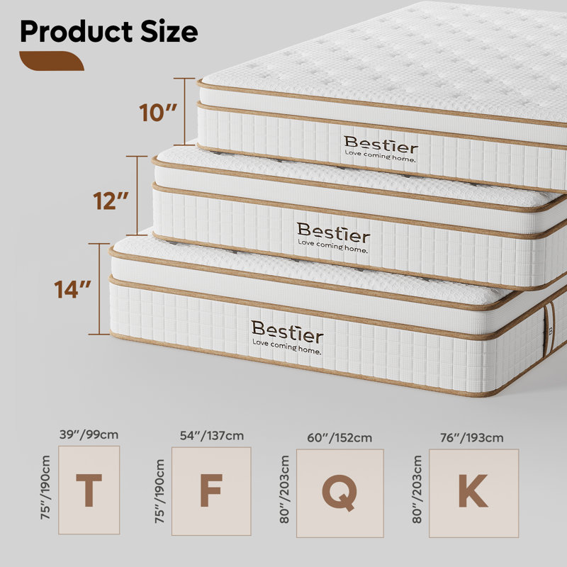 Matelas pour grand lit 12 po Tencel, 12", Grand lit