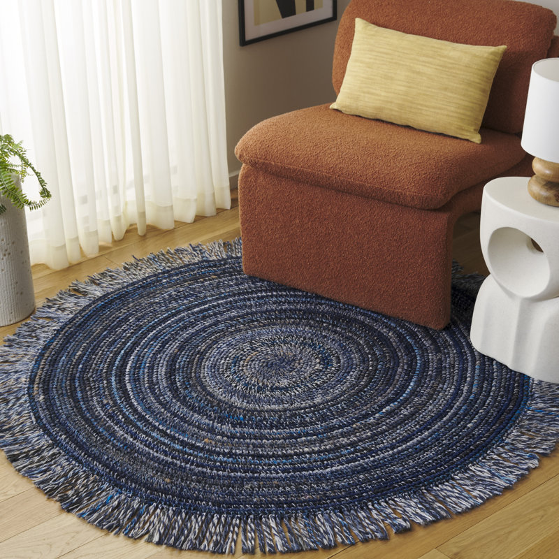 Tapis bleu marine / beige Renewal 402, Rond 5 pi
